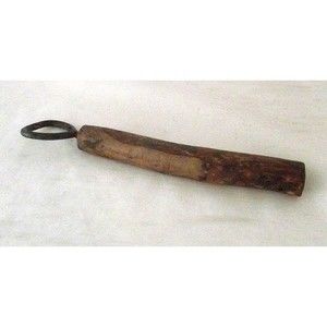 Vintage Bottle Jar Opener Wood Handle Metal Hand Carved Bar Kitchen Tool Old